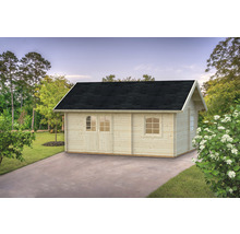 Abri de jardin en bois avec double porte et fenêtres