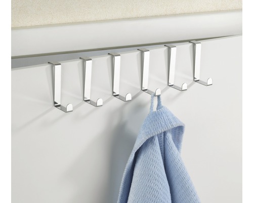 Porte-manteau de porte avec six crochets et une serviette