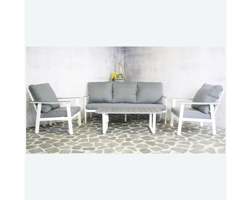 Gartenmöbelset mit Sofa, zwei Sesseln und Tisch für den Aussenbereich