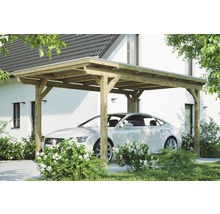 Einzelcarport Konsta Aluminium-Dachplatten inkl. H-Anker 304x500 cm natur-thumb-0
