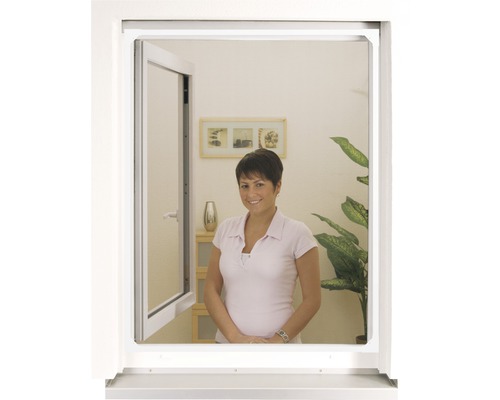 Geöffnetes Fenster mit Fliegengitter