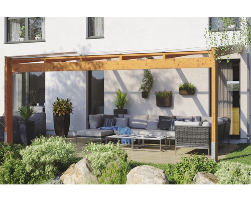 Toiture pour terrasse SKAN HOLZ Novara avec courroies de poteau 557x309 cm chêne clair Toiture pour terrasse SKAN HOLZ Novara avec courroies de poteau 557x309 cm chêne clair
