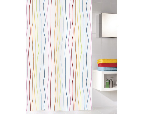 Rideau de douche Kleine Wolke Jolie textile multicolore 120x200 cm-0
