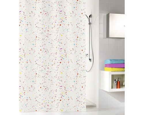 Rideau de douche PEVA Confetti multicolor 180x200 cm