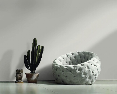 Vue intérieure avec fauteuil, cactus et figurine décorative