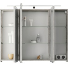 Spiegelschrank Pelipal Xpressline 4035 90 x 14,5 x 70,3 cm grau 3-türig LED IP 44