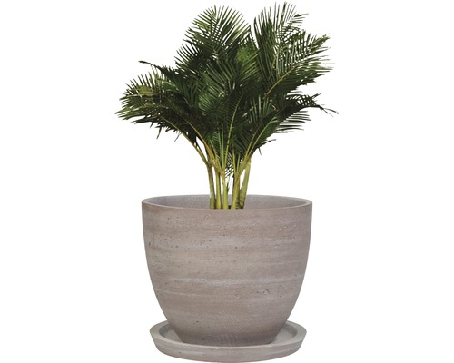 Plante artificielle palmier dans un pot avec soucoupe