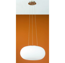 Suspension avec globe en verre blanc rond et suspension