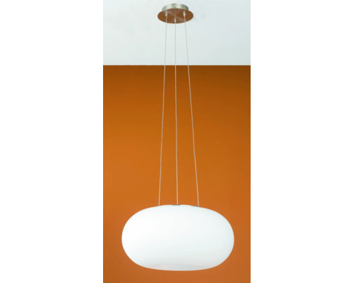 Suspension avec globe en verre blanc rond et suspension