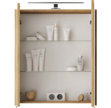 Spiegelschrank Pelipal Xpressline 4035 60 x 14,5 x 70,3 cm eiche 2-türig LED IP 44