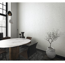 Salle à manger lumineuse avec table, chaises et plante d''intérieur en pot
