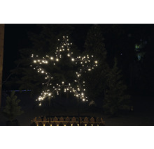 Éclairage de Noël en forme d''étoile avec lumière blanche chaude dans le jardin