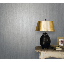 Vliestapete 32842 Vintage Deluxe Uni grau silber