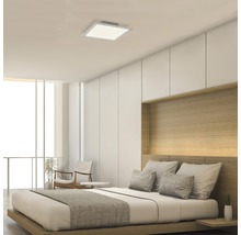 Plafonnier panneau LED CCT à intensité lumineuse variable 18W 1800 lm 3000- 6500 K 29,5x29,5 cm Pallas blanc + télécommande + ciel étoilé