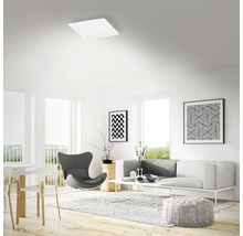 Plafonnier panneau LED CCT à intensité lumineuse variable 18W 1800 lm 3000- 6500 K 29,5x29,5 cm Pallas blanc + télécommande + ciel étoilé