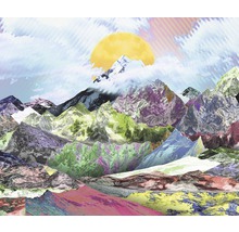 Illustration d''un paysage de montagne avec soleil