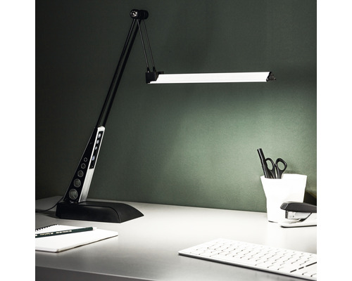 Lampe de bureau LED à intensité lumineuse variable 1W 420 lm 5500 K blanc lumière du jour h 320 mm Jaap chrome/noir