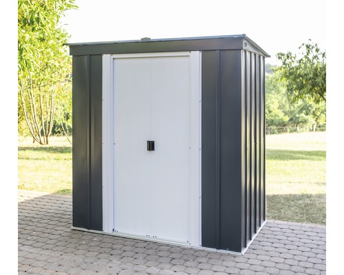 Remise à outils SPACEMAKER 6x4 194,3 x 119,4 cm anthracite Armoire de jardin en métal avec porte coulissante