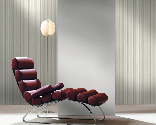 Fauteuil de lecture avec cadre chromé et rembourrage