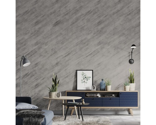 Salon avec canapé, table basse, meuble multimédia et plantes d''intérieur