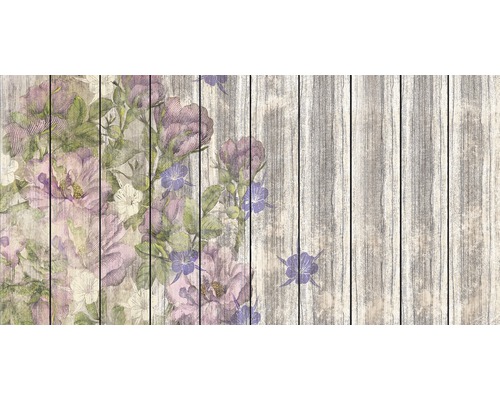 Panneau en bois avec motif floral