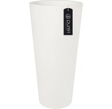 Pot de fleurs blanc en plastique