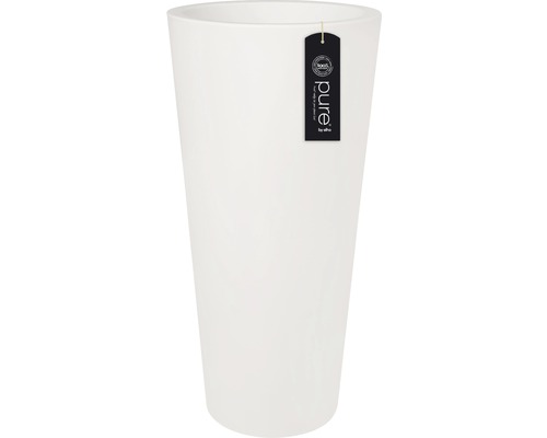 Pot de fleurs blanc en plastique