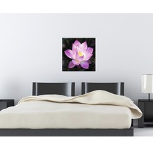 Gemälde einer blühenden Lotusblume im Schlafzimmer