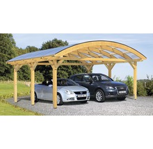 Doppelcarport SKAN HOLZ mit Bogendach 635x541 cm natur