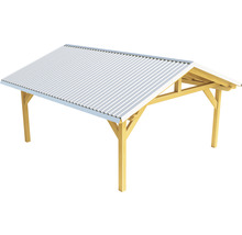 Abri en bois avec toit en tôle ondulée