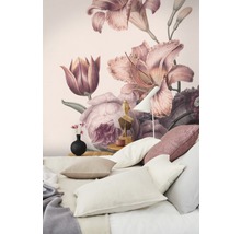 Papier peint panoramique intissé 105401 Soft Blush roses en fleurs 4 pièces 200 x 280 cm