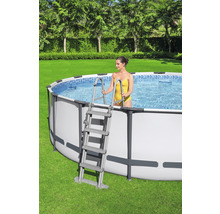 Ensemble de piscine tubulaire hors sol Bestway Steel Pro MAX™ ronde Ø 457x122 cm avec groupe de filtration à sable, échelle et bâche de recouvrement gris clair-thumb-3