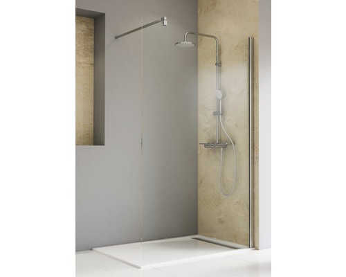 Douche à l'italienne SCHULTE TouraPlus 80 cm couleur du profilé chrome décor de vitre verre transparent avec verre antitache EP6691080 41 500