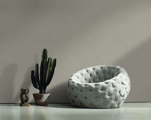 Intérieur avec un fauteuil, un cactus et une figurine d''ours