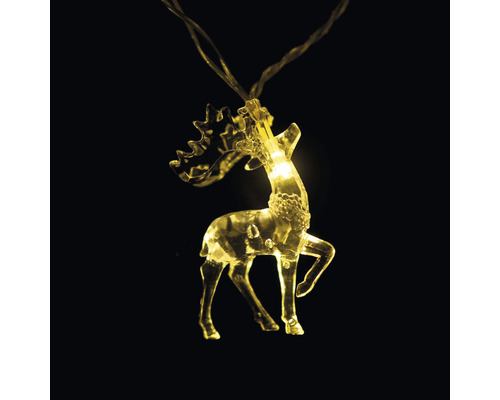 Guirlande lumineuse avec pendentifs renne Lafiora distance d'éclairage 90 cm couleur d'éclairage blanc chaud 10 LED avec minuterie et variateur