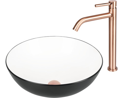 Waschtisch mit Aufsatzwaschbecken und Armatur