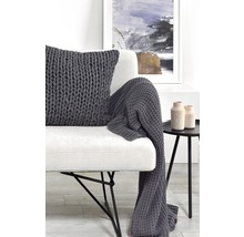 Coussin décoratif Marlin 50x50 cm gris foncé