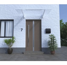 ARON Vordach Pultform Metz VSG 150x105 cm weiß ohne Wandanschlussprofil-thumb-2