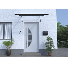 ARON Vordach Pultform Paris VSG 150x115 cm anthrazit inkl. Konsole G und Regenrinne rechts geschlossen-thumb-2