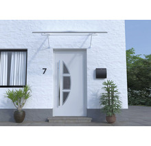 ARON Vordach Pultform Paris VSG 200x75 cm weiß inkl. Konsole G und Regenrinne beidseitig-thumb-1