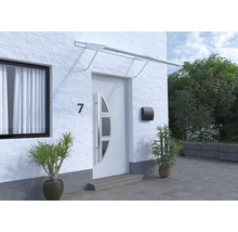 ARON Vordach Pultform Paris VSG 150x95 cm weiß inkl. Konsole R und Regenrinne beidseitig-thumb-2