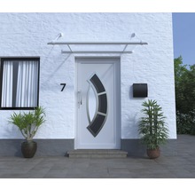 ARON Vordach Pultform Reims VSG 175x100 cm weiß inkl. Regenrinne links geschlossen-thumb-2