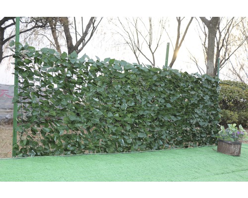 Haie artificielle avec des feuilles vertes comme écran d''intimité