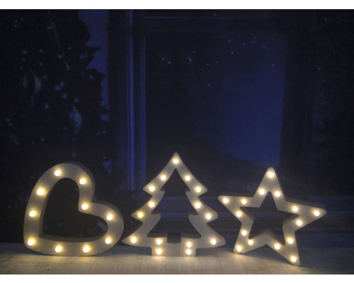 Luminaires LED décoratifs en forme de cœur, d''arbre et d''étoile
