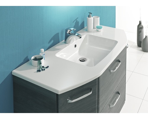 Vasque pour meuble Pelipal Quickset 328 112 x 48 cm blanc brillant 980.771120 Meuble de salle de bains avec lavabo, robinet et meuble sous-lavabo
