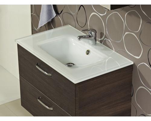 Waschtischunterschrank mit Waschbecken und zwei Schubladen