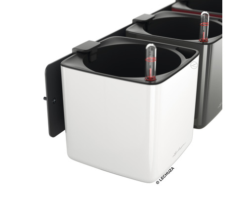 Zwei Pflanzkästen mit Bewässerungssystem und Wandhalterung