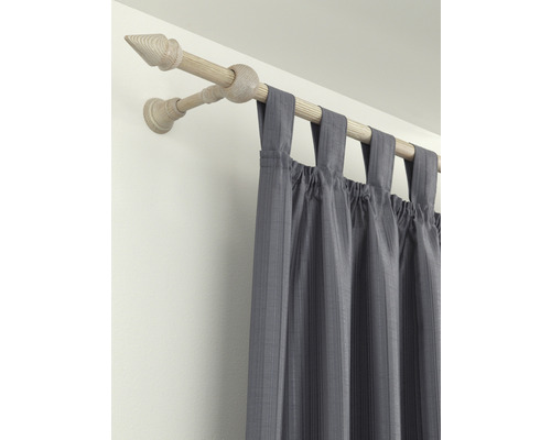 Tringle à Rideaux Réglable En Bois Imitation 80-218 Cm - Style Rustique Bohème - Embouts Feuille - Pour Fenêtres Petites à Moyennes - 8