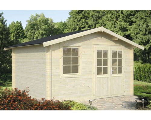 Abri de jardin Palmako Klara 10,4 m² 424 x 350 cm naturel Abri de jardin en bois avec fenêtre et double porte