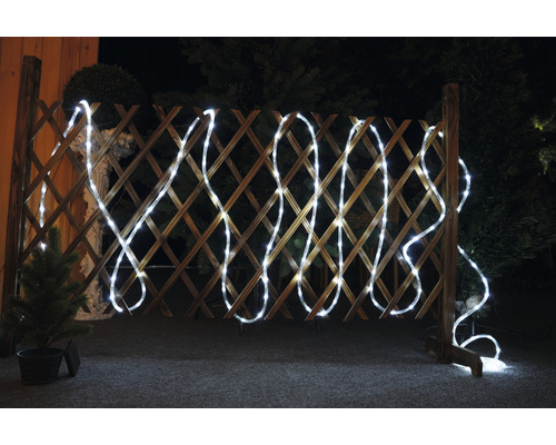 Tuyau lumineux Lafiora 8 m + alimentation 10 m 240 LED couleur d'éclairage blanc neutre avec minuterie et variateur